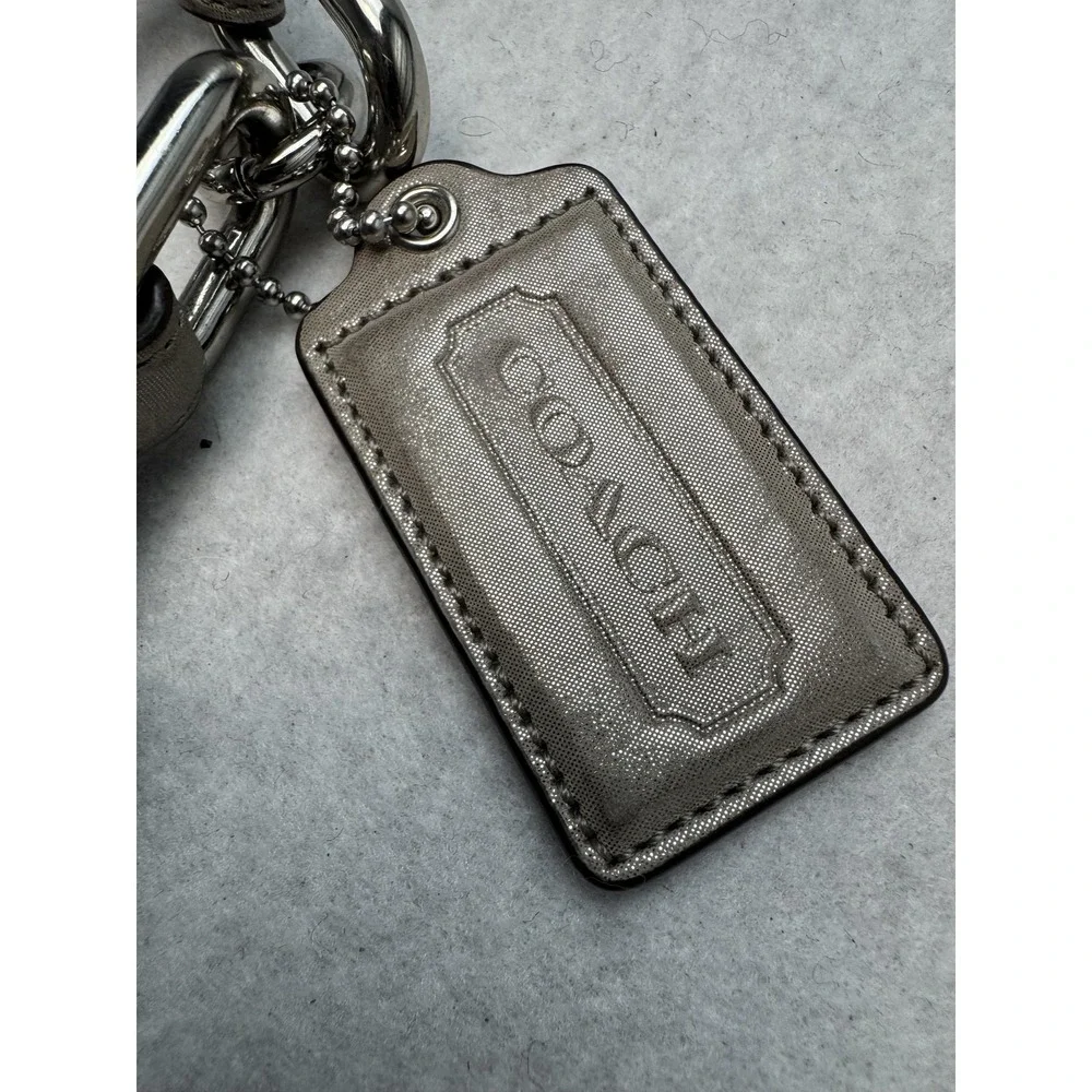 Coach‎ Chelsea Ashlyn Hobo Shoulder Bag Women's Large Metallic Leather Gray Zip